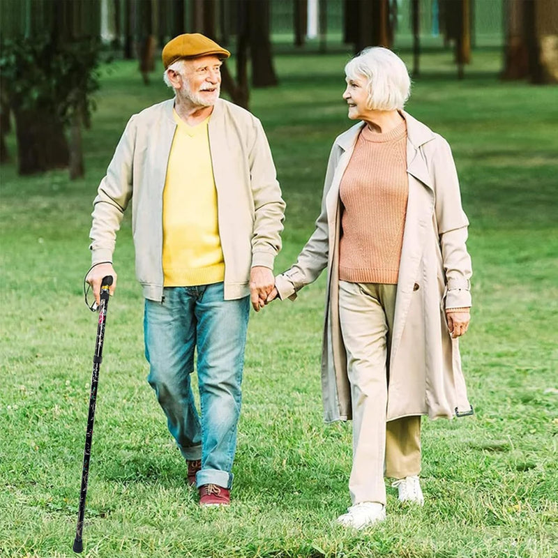[Australia] - PEPE - Folding Walking Sticks for Women, Floral Walking Sticks for Disabled, Folding Walking Sticks for Ladies, Adjustable Walking Cane for Women, Foldable Walking Stick, Walking Stick Floral 