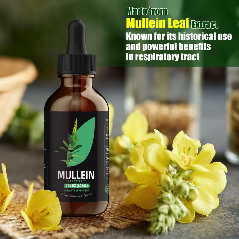 [Australia] - BetterLungs Mullein Leaf Extract - Support Lung Cleanse & Respiratory Function for Healthy Breathing - Natural Supplement, Tincture Drops | Non-GMO, Vegetarian | 1 Month Supply sweet 