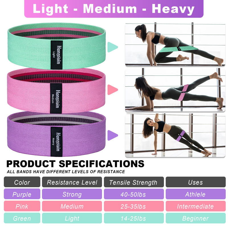 [Australia] - Resistance Bands for Working Out, 3 Levels Exercise Bands Workout Bands Set for Women Men, Hip Legs Booty Bands for Home Fitness, Gym, Yoga, Pilates Assorted 