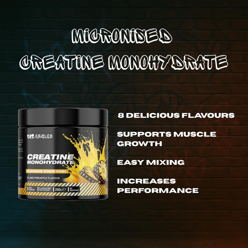 Creatine Monohydrate Powder, Island Pineapple, 50 Servings, Micronised for Easy Mixing, Muscle Growth, Muscle Recovery and Strength Performance