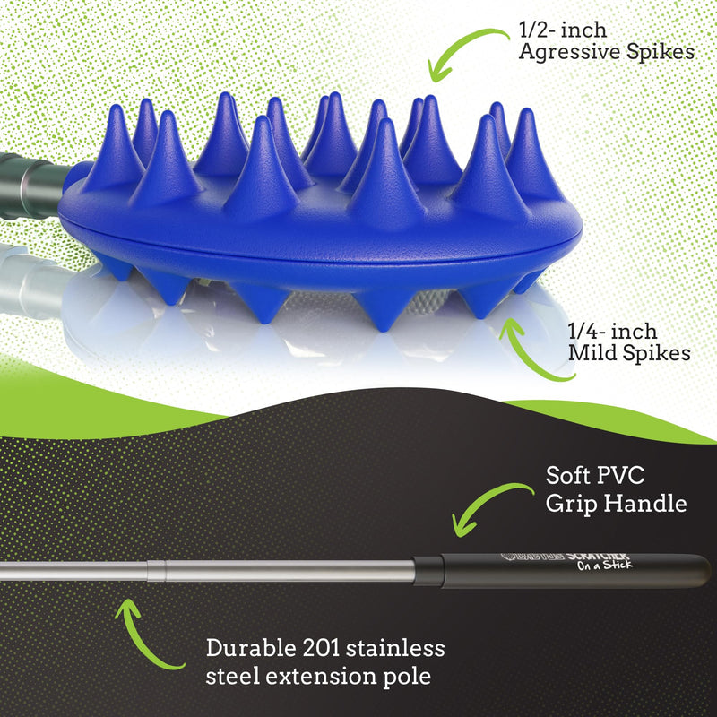 [Australia] - Cactus Scratcher Back Scratcher, Retractable Backscratchers for Men, Women & Kids, One-Hand Itch-Relief Scratchers with Long Handle, Extendable to 24.5 Inches, Original Stick, Blue Extendable Original Stick 