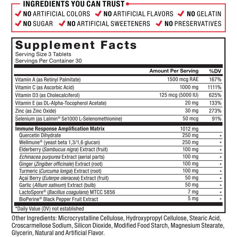 Force Factor Immunity, 2-Pack, Immune Support Booster with Elderberry and 1000mg of Vitamin C, Plus Vitamin D, Zinc, Probiotics, Antioxidants, and Echinacea for Immune Health Defense, 180 Tablets 180 Count (Pack of 1)
