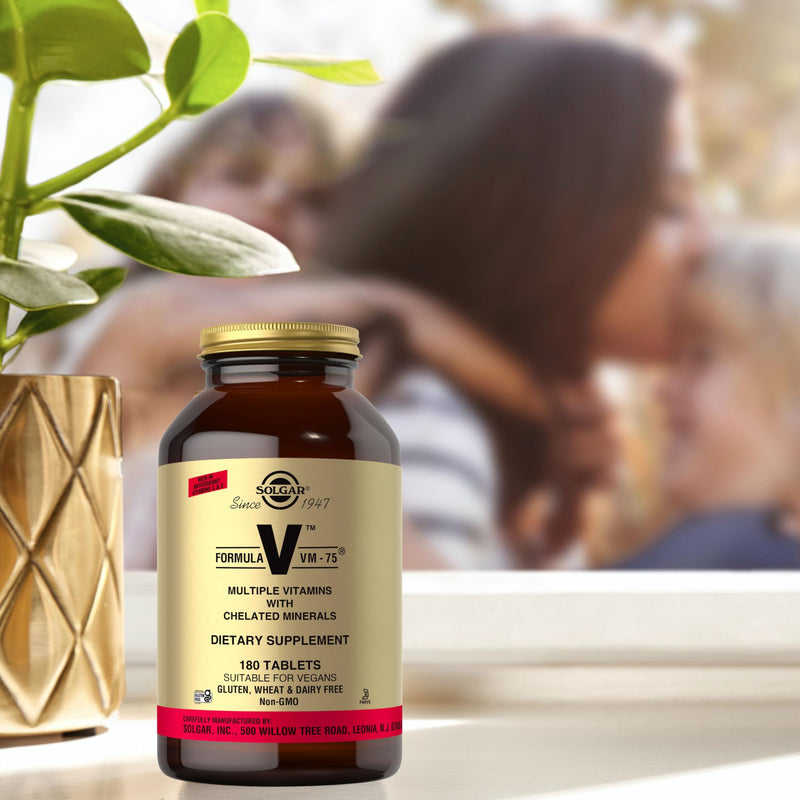 Solgar Formula VM-75, 180 Tablets - Vitamin A, B6, B12, C, D, E, Vegan | Multivitamin with Chelated Minerals - Biotin, Magnesium, Calcium, Iron, Zinc, Gluten Free, Dairy Free, Kosher - 180 Servings 180 Count (Pack of 1)