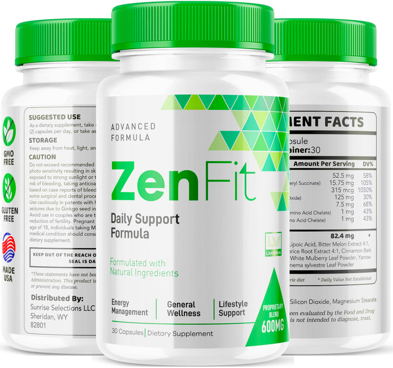 (2 Pack) Zenfit Capsules, Zenfit Supplement, Zenfit Pills, Zenfit Natural Supplements, ZenFit, Zenfit Advanced Formula, 60 Capsules for 2 Months 30 Count (Pack of 2)