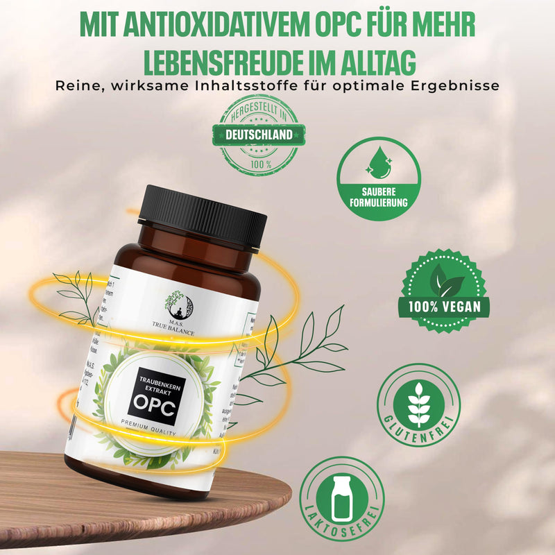 [Australia] - M.A.S. TRUE BALANCE® OPC grape seed extract | 365 capsules, high dose with 700 mg of pure OPC per daily dose PREMIUM quality | Vegan | MADE IN GERMANY 