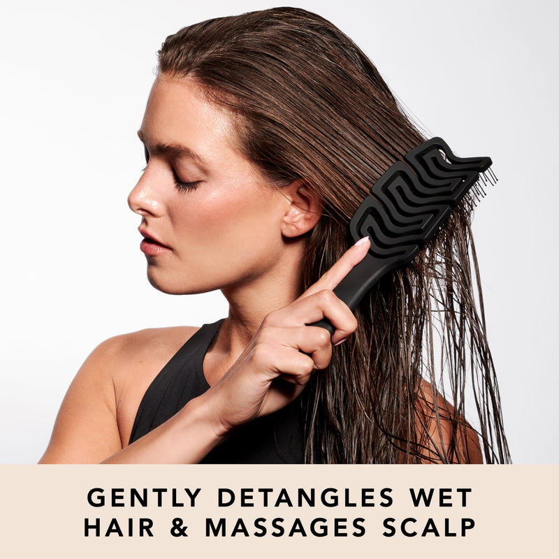 [Australia] - The Hair Edit Detangle & Massage Brush Wet & Dry Brush With Ergonomic Paddle, Non Slip Grip Scalp Massager with Soft Flexible Bristles, Anti-Breakage Hairbrush for Thick, Curly, Straight, Fine Hair 