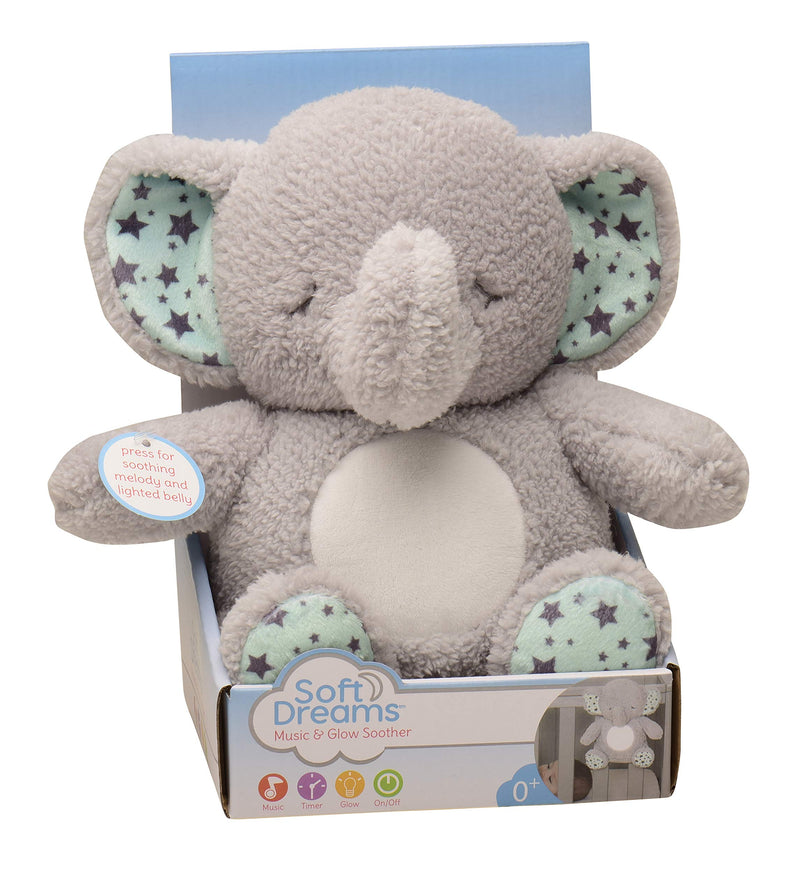 [Australia] - Soft Dreams Elephant Music and Glow Soother, Grey/Mint 