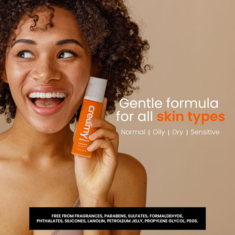 Creamy Vitamin C Face Serum, 10% Vitamin C, Serum for Glowing and Radiant Skin, Even Skin Tone, Prevent Premature Aging, All Skin Types, 1 fl oz/30mL