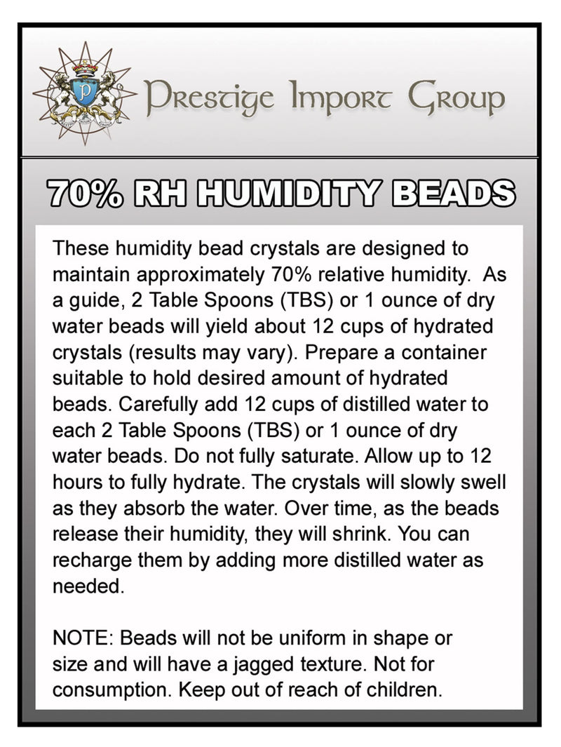 [Australia] - Prestige Import Group Crystal Gel Humidification Beads for Humidors - 8 oz Bag 8 Ounce (Pack of 1) 