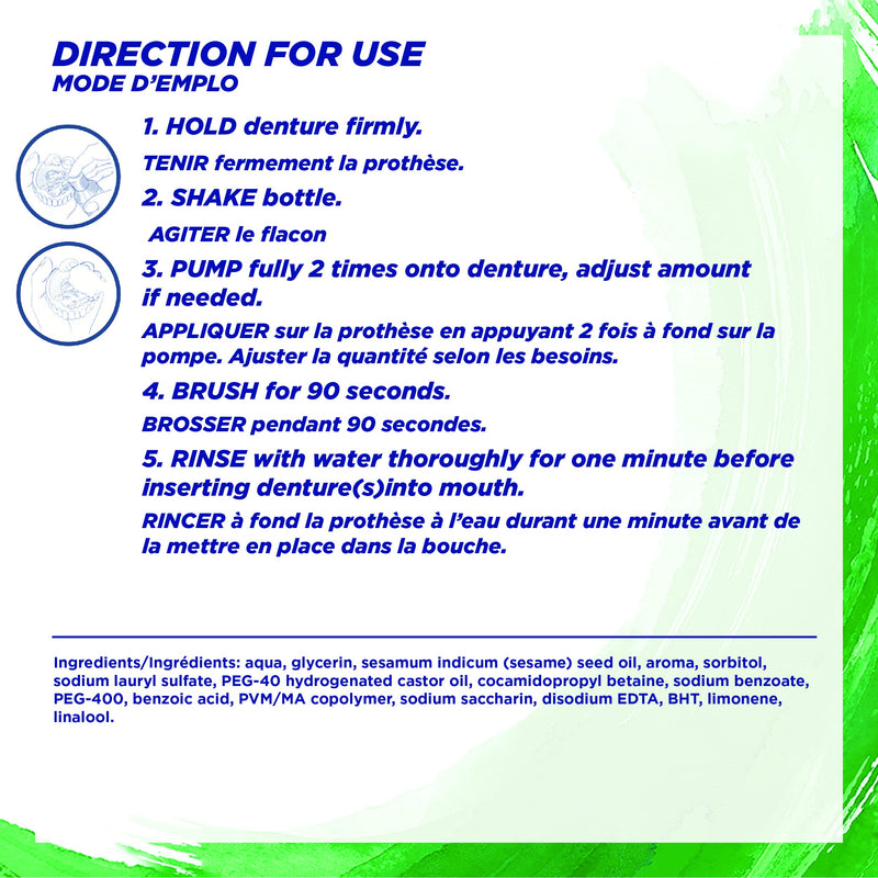 POLIDENT FRESH CLEANSE FOAMING DENTURE CLEANSER 125ML