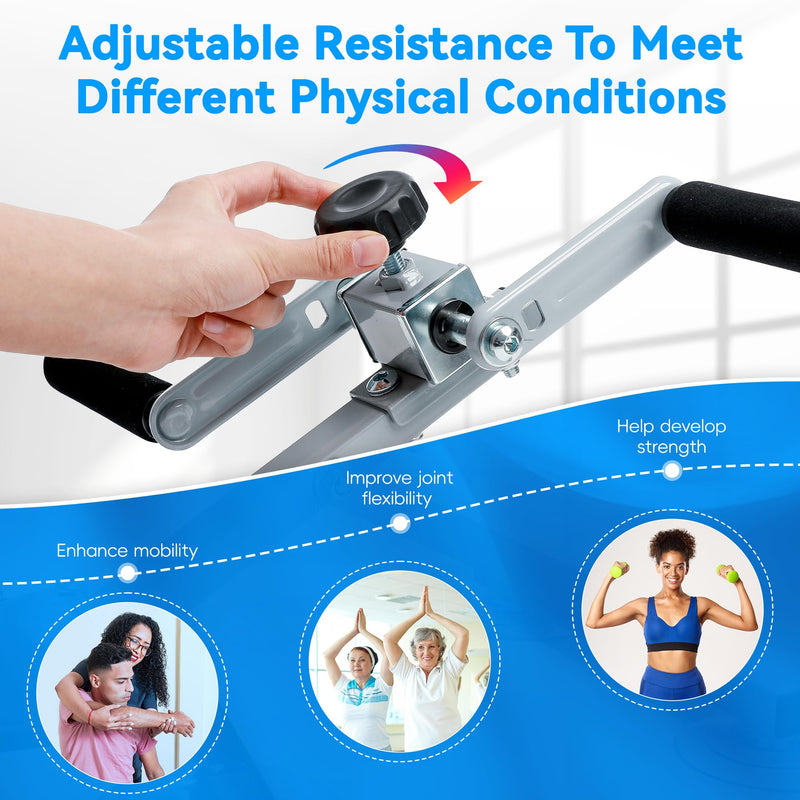[Australia] - Arm Bike for Physical Therapy, Multifunction Rehabilitation Exerciser for Arm and Shoulder, Stroke Rehab Equipment, Portable Indoor Arm Cycle for Seniors, Adjustable Resistance, Anti-Slip 