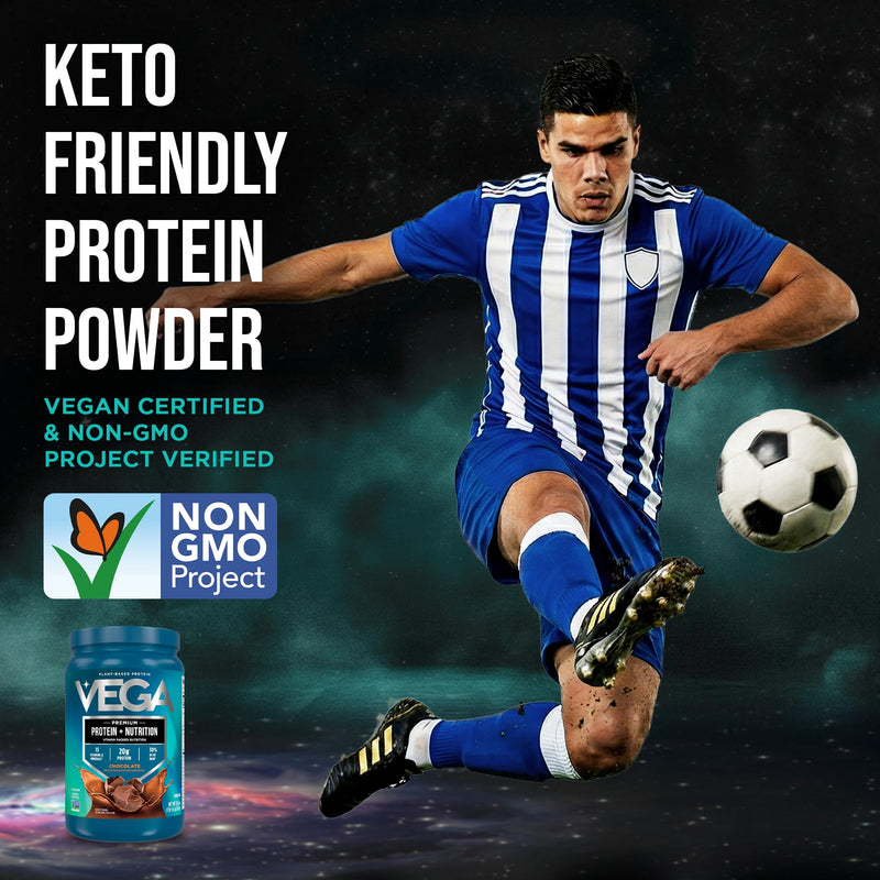 Vega Protein + Nutrition – 20g Plant Based Vegan Protein Powder, Chocolate for a Dairy-Free Protein Shake – Large Tub, 1.4lbs (17 Servings) 1.35 Pound (Pack of 1)