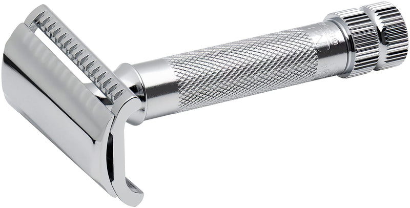 MERKUR 37C Double Edge Safety Razor | Slant Bar Design - Standard Handle | Made in Germany | Plastic-Free | Two Piece Design 1 Count (Pack of 1) MK-37001