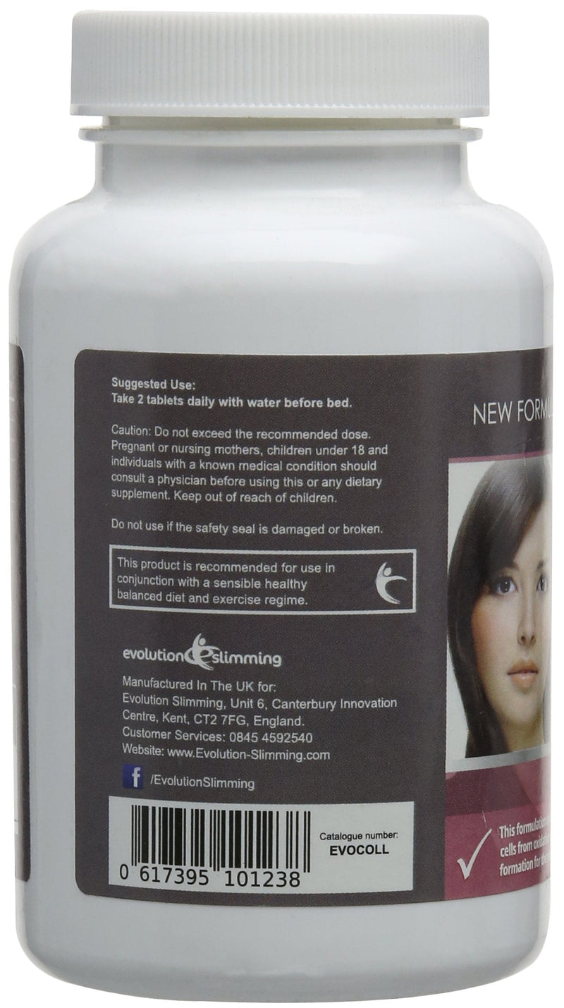 Hydrolysed Collagen High Strength 1,000mg for Hair, Skin & Nails, 60 Tablets, Evolution Slimming