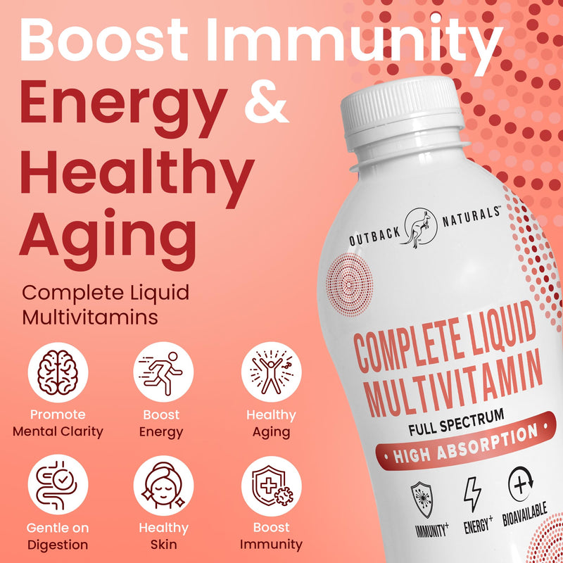 Complete Liquid Multivitamin – High Absorption Blend of Vitamins, Minerals, Amino acids, probiotics & superfoods for Immune, Energy, Joint Health & More. No Sugar Added 30 Servings