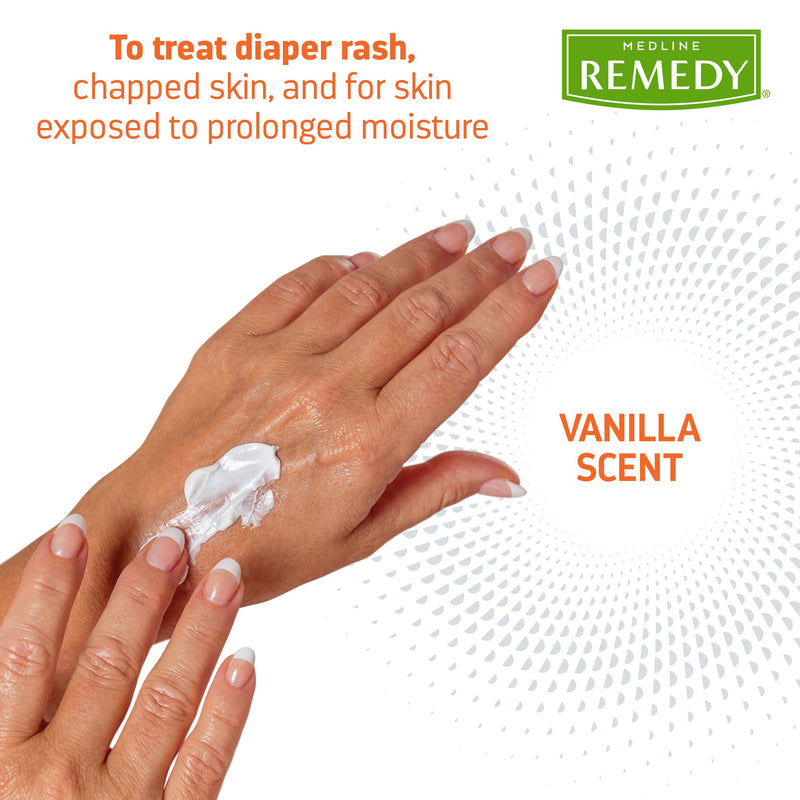 [Australia] - Medline Remedy Clinical Zinc Oxide Paste Skin Protectant (4 oz Tube), Vanilla Scent, Diaper Rash Cream, Incontinence Care, Wetness Protection, Paraben Free, Hypoallergenic, Adults, Children 