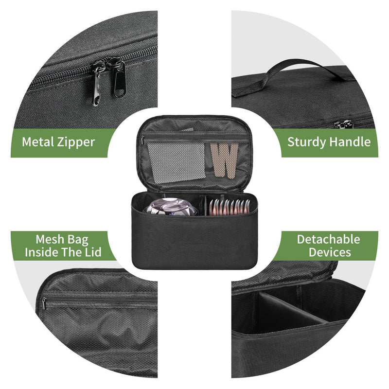 [Australia] - Boczif Waxing Kit Carry Bag, Wax Warmer Organizer Bag for Hair Removal Storage Bag, Wax Tool Bag Portable Travel Bags for Hotel Makeup Brush Waxing Kit Bag-black 