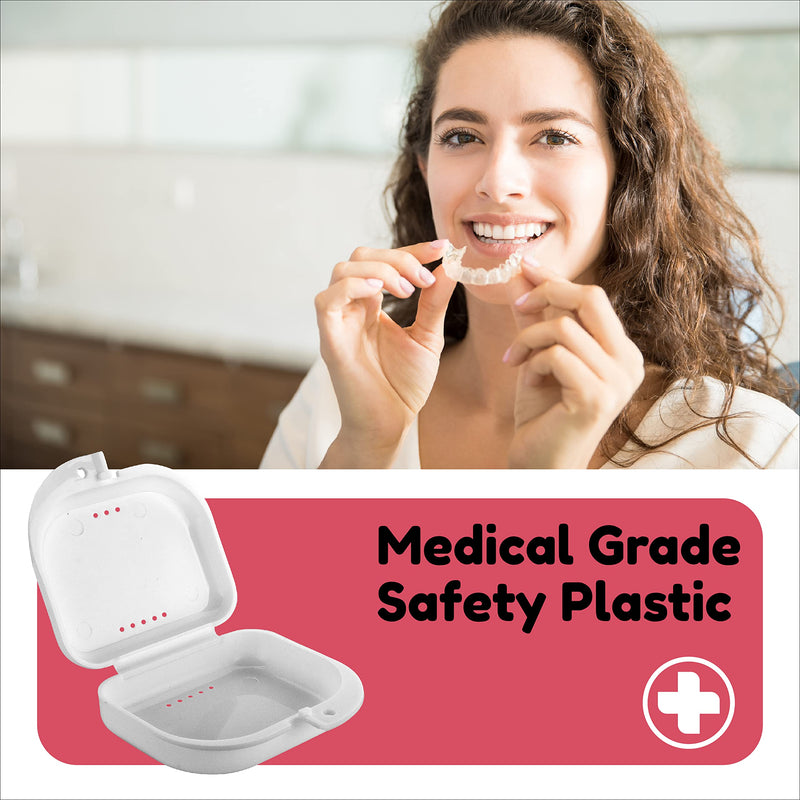 [Australia] - Retainer Cases Cute, Retainer Holder Case 1 Pack, Aligner Case with Colorful Novelty Cute Patterns, Night Guard Case with Floral Patterns (White) 