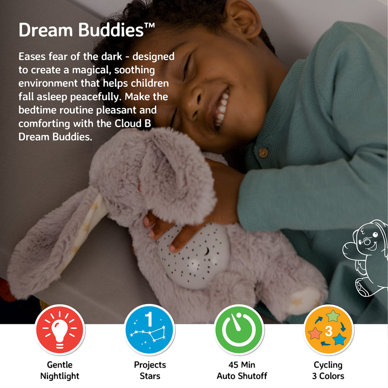 [Australia] - Cloud b Calming Mini Nightlight Star Projector | Gentle Brightness | 3 Colors | 1 Constellation | Auto-Shutoff | Dream Buddies Benny The Bunny 