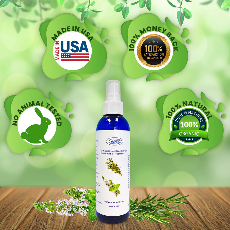 [Australia] - Lice Spray for Hair with Peppermint and Rosemary, Lice Spray for Daily Use Non Toxic and Safe for Kids and Adults, Lice Scare Away Spray for Kids. Be Head Free Lice Naturally 6 Fl. Oz 