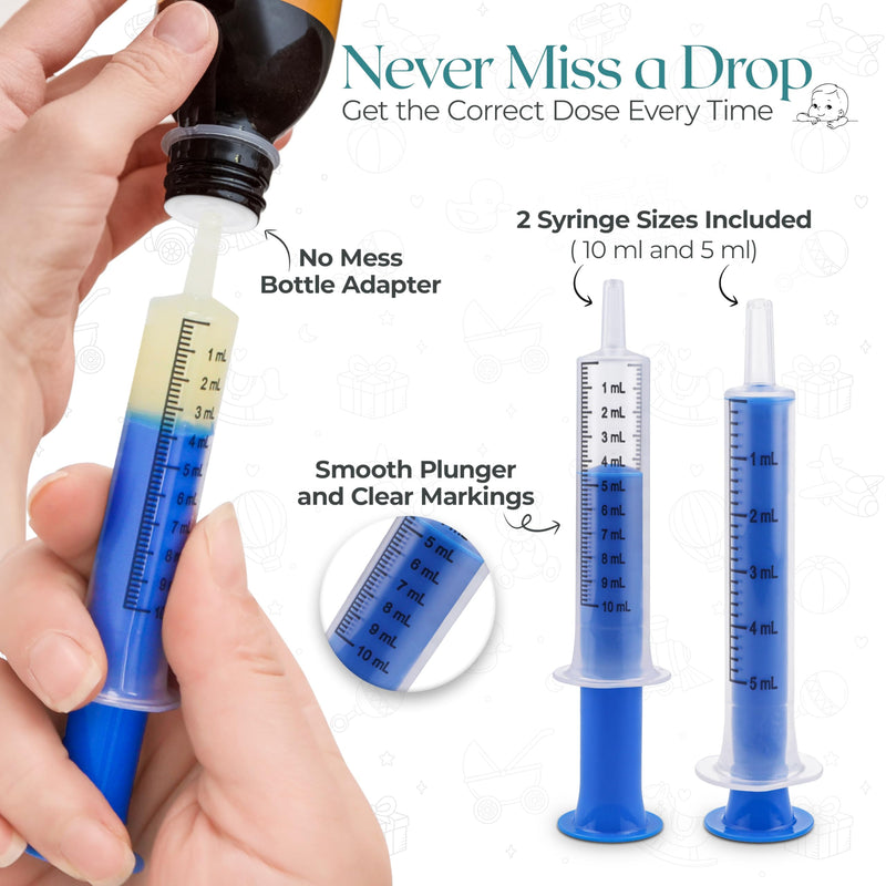 [Australia] - Liquid Medication Bottle Adapter and Oral Syringe Dispenser ‚Äì Great for Easily Dispensing Medication to Children and Pets - Includes a Medication Reminder Log From Zentious 