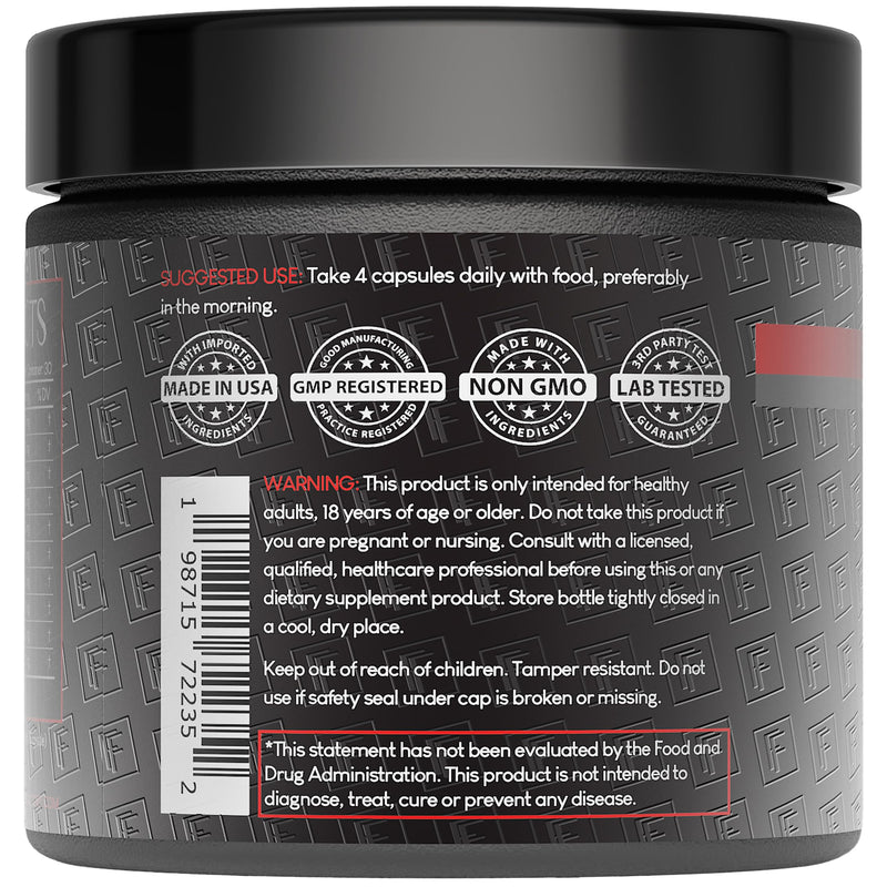 [Australia] - Heart of Steel: 10-in-1 Metabolic Maximizer Nitric Oxide Supplement, Blood Pressure Support, L Arginine, L Citrulline Natural Pre-Workout: Energy Management 120 Count 120 Count (Pack of 1) 