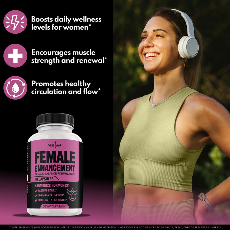 NEW AGE Beef Organ Supplement for Women – Supports Hormone Balance, Energy & Wellness – Pasture Raised Superfood – Liver, Heart, Kidney, Uterine Tissue – Ovary, Uterus, Fallopian Female Support -60 60 Count (Pack of 1)
