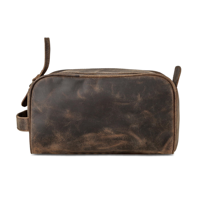 KomalC Travel Toiletry Bag – Premium Leather Dopp Kit for Men & Women with Water-Resistant Lining & Spacious Zippered Organizer 1 Zip Classic