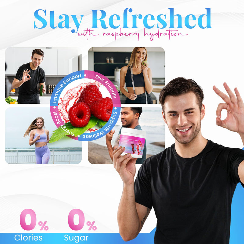 Raspberry Electrolytes Powder – 90 Servings, Sugar Free Electrolyte Hydration Drink, Keto, Electrolyte Powder for Hydration & Keto Fasting – Sugar Free Electrolytes Drink. 333g