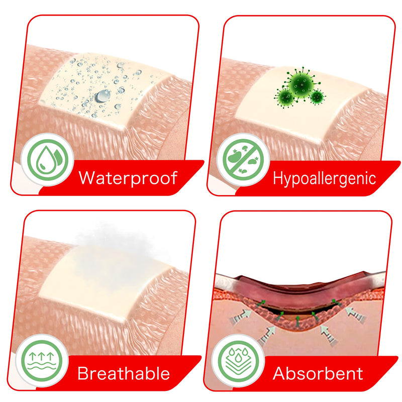[Australia] - FRESINIDER Silicone Foam Dressing with Adhesive Border ‚Äì Wound Dressing Bandage ‚Äì Silicone Foam Pad ‚Äì Pack of 10 ‚Äì 4 x 4 Inches Large Waterproof Bandages ‚Äì Self Adhesive Wound Care and Dressings 4" x 4" ,10pack 