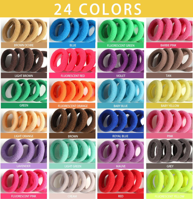 [Australia] - YGDZ Baby Hair Ties 24 Colors, 280 PCS Cotton Toddler Hair Ties, Elastics Hair bands with Organizer Box, Seamless Small Hair Bands, Soft Mini Ponytail Holders, Hair Accessories for Girls, Baby, Kids 