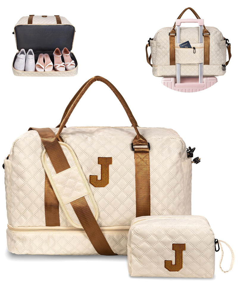 Personalized Cosmetic Bag + Personalized Travel Duffel Bag, Gift for Her