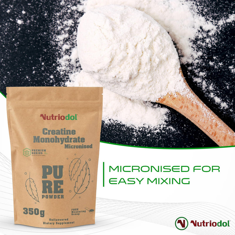 Creatine Monohydrate Powder | Selected Premium Micronised Quality | Pre-Workout & Post-Workout Supplement for Muscle Performance & Recovery. (Unflavoured 350g)