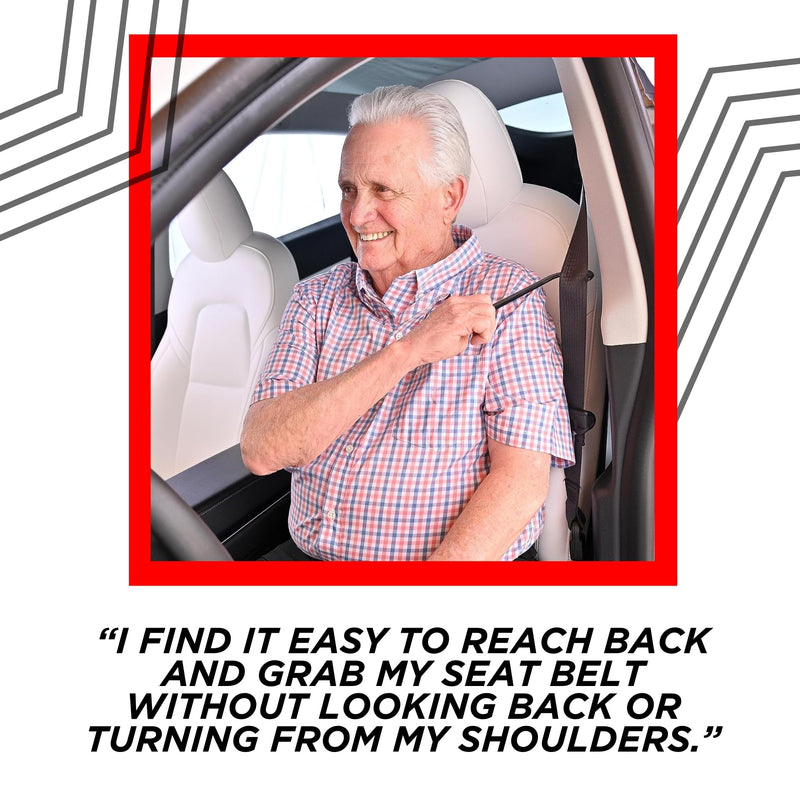 [Australia] - Seatbelt Catcher - Set of 3 Car Seatbelt Extender Grabbers for Seniors - Mobility & Daily Living Aids and Assistive Devices for Elderly with Neck & Shoulder Mobility Issues - 9", 8" 7" - Black 3 Piece 