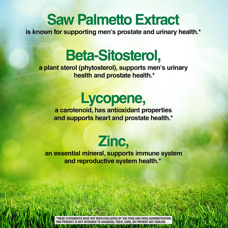 [Australia] - Nature's Wonder Men's Prostate Formula with Saw Palmetto, Beta-Sitosterol & Lycopene, 200 Softgels, 100 Days Supply 