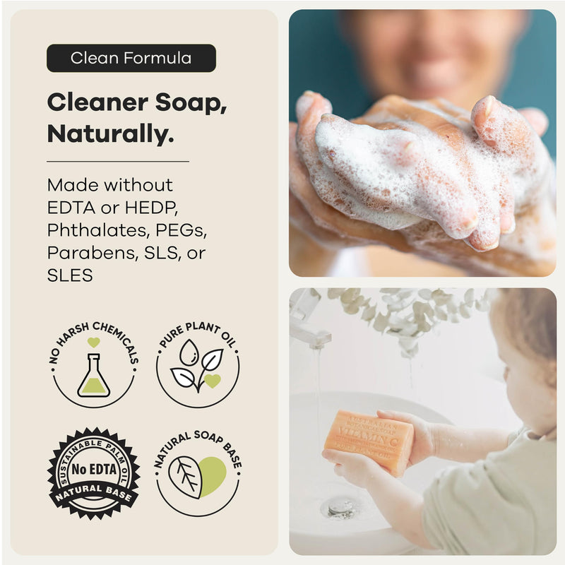 Australian Botanical Soap Vitamin C with Valencia Orange Oil 6.6 oz Triple Milled Luxury Soap Bar Enriched with Shea Butter, Suitable for Men, Women and All Skin Types, Pack of 1 6.6 Ounce (Pack of 1)