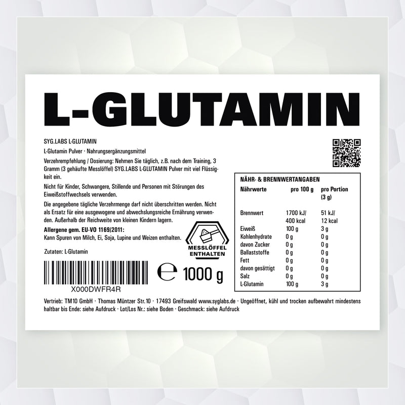 [Australia] - L-Glutamine powder 100% pure - 1000g amino acid glutamine - 1kg - without additives - vegan - with measuring spoon - glutamine 1kg (pack of 1) 