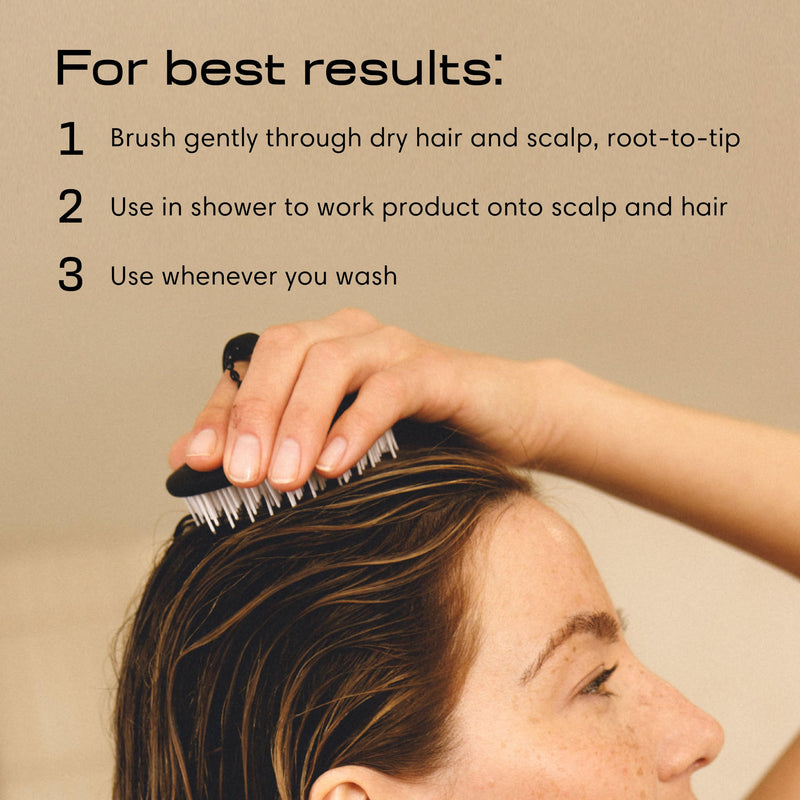 Jupiter Scalp Exfoliator - Scalp Massager Tool for Wet & Dry Hair - Ergonomic Detangler Brush - Dandruff Comb & Scrub to Remove Dandruff & Buildup and Support Circulation - Black/White Black/White 1 Pack