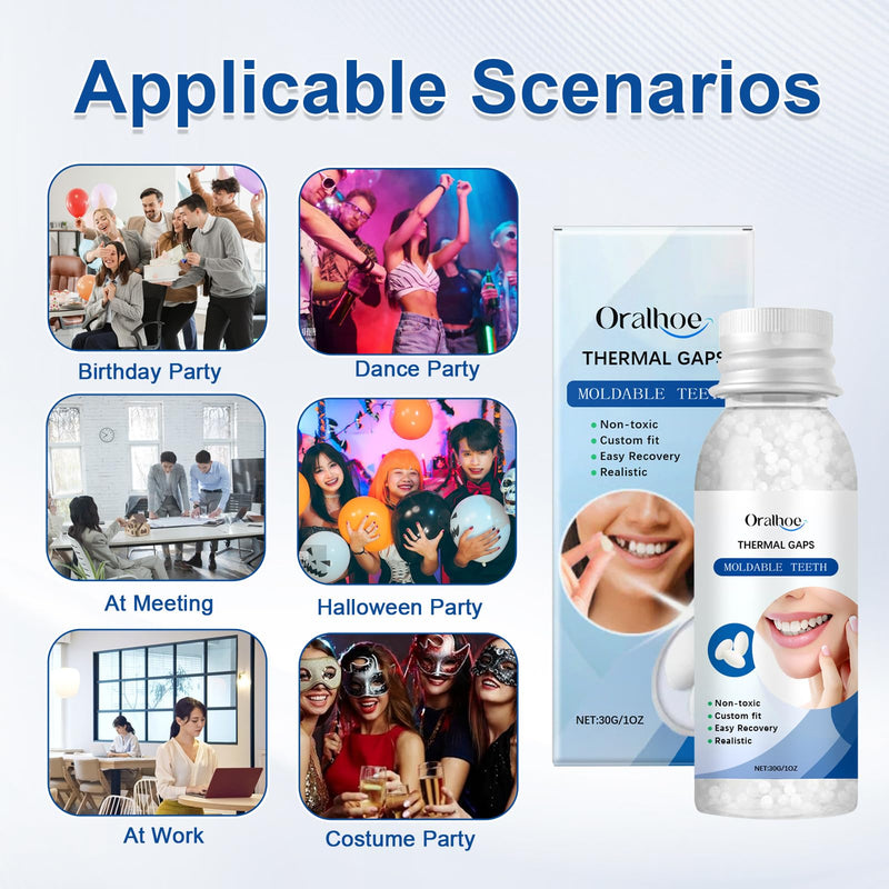 [Australia] - Tooth Repair Set Tooth Repair Set Tooth Repair Set Permanent Make Your Own Tooth Filling Make Your Own Temporary Dentures for Repairing Gaps in Broken Teeth with 4 Tools, 30g+5g 