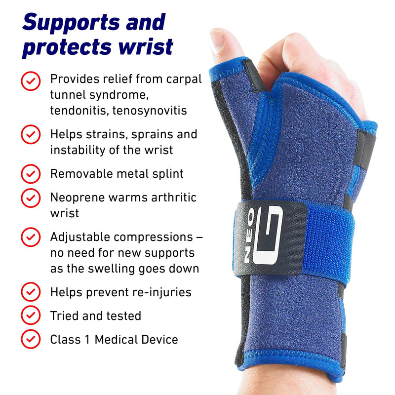 [Australia] - Neo-G Wrist and Thumb Brace, Stabilized - Spica Support For Carpal Tunnel Syndrome, Arthritis, Tendonitis, Joint Pain - Adjustable Compression - Class 1 Medical Device - Right 