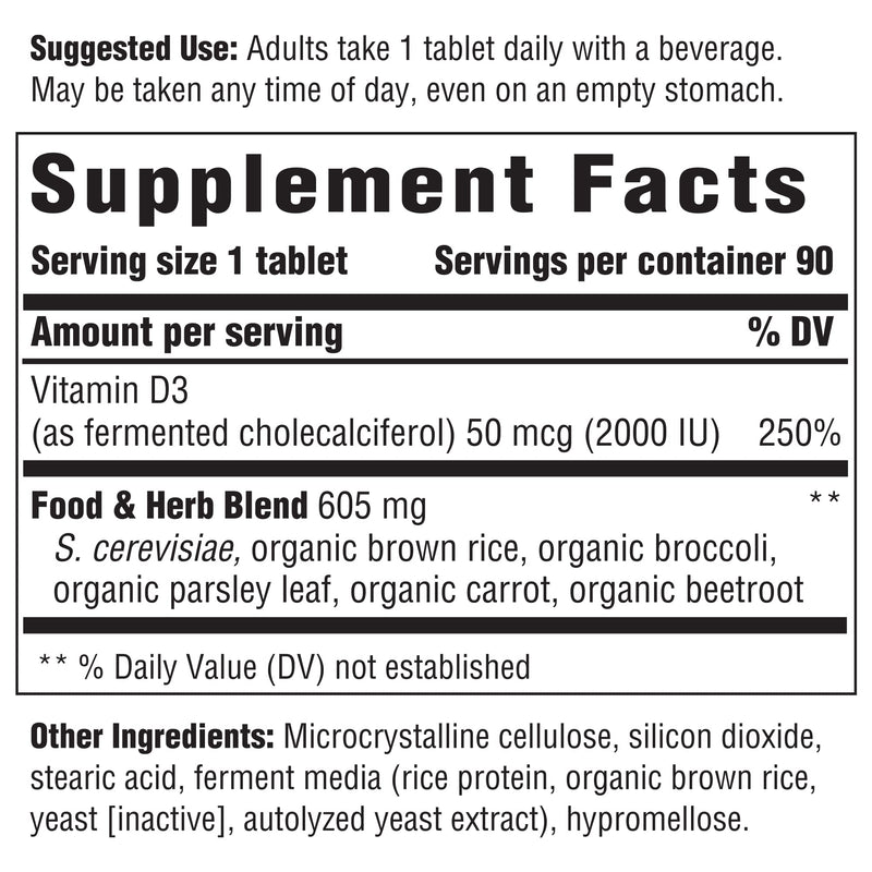 Innate Response Formulas Vitamin D3 2000IU, Bone Health, 90 Tablets | Vitamin D3 50 mcg, Bone Health & Immune Support, Vegetarian, Non-GMO, Kosher, Made Without 9 Food Allergens, 90 Servings