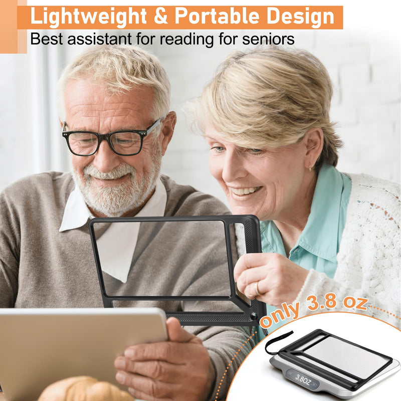 [Australia] - 5X Full Page Magnifying Glass for Reading, Lightweight Rectangular Magnifier Provides Large Book Page Viewing Area, Upgraded Handheld Magnifier for Reading Small Prints for Seniors, Low Vision 5X 