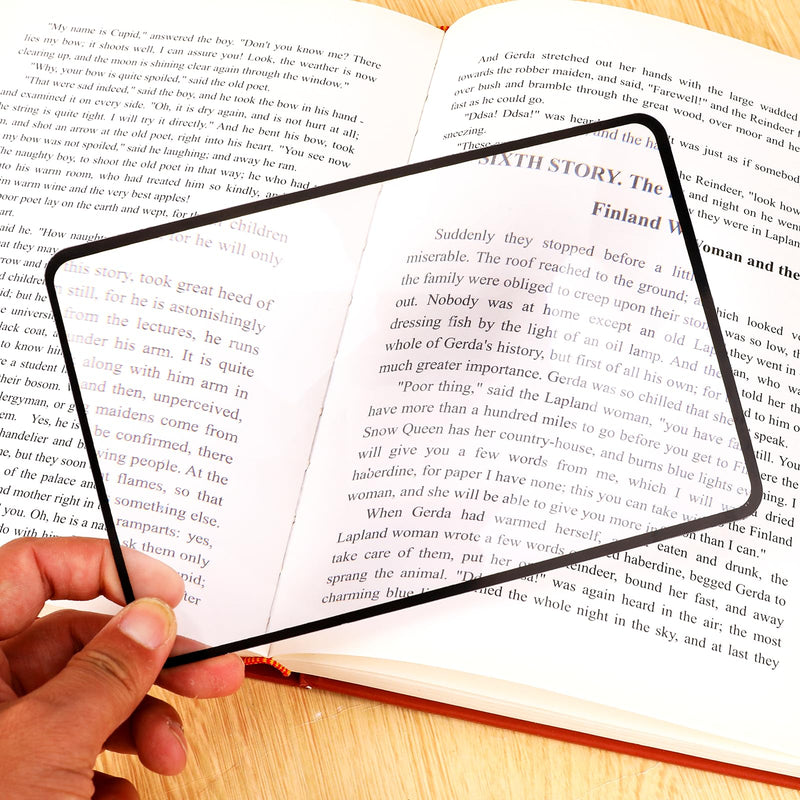 4 Pcs Flat Magnifier Lay on Page 3X Magnifying Sheet for Reading Page Magnifier Bookmark Flexible Plastic Magnifiers Lenses for Reading Small Print, Books, Maps, Patterns(7'' x 4.7'')