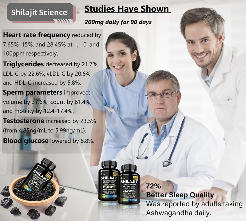 [Australia] - 8-In-1 Shilajit Pure Himalayan Organic Supplement 9000MG with Rhodiola Rosea 1000MG, Ashwagandha 2000MG, Ginseng, Gingko Biloba, Turmeric, Cordyceps Mushroom, Stinging Nettle for Full Body Power 