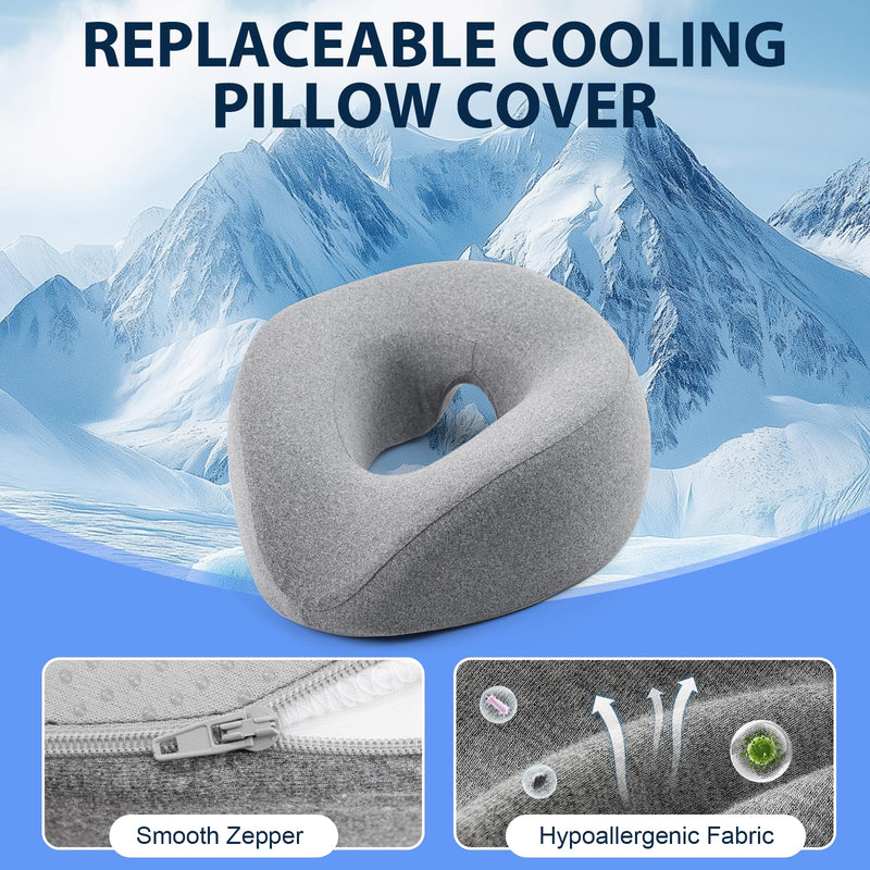 [Australia] - Face Down Pillow Massage Headrest for Bed, Face Down Pillow After Eye Surgery BBL Post Eye Surgery Recovery, Comfortable Support Equipment for Sleeping & Pain Relief Gray 