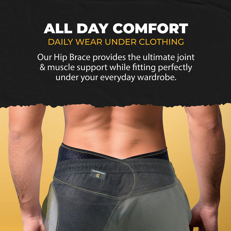 [Australia] - CopperJoint Hip Support Brace for Sciatica Pain Relief , Help Circulation - Hip Flexor Compression Wrap & Sciatic Nerve Brace for Comfort & Recovery - Hip Flexor Brace Black 