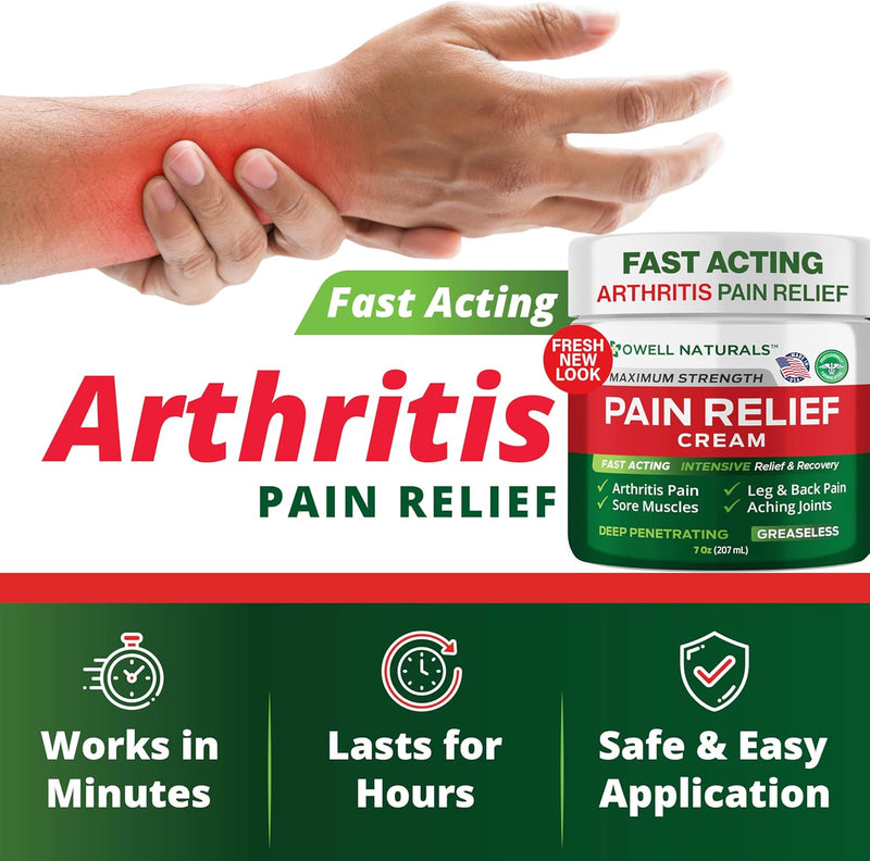 [Australia] - Arthritis Pain Relief Cream, Amish Origins Maximum Strength Deep Penetrating Relieving for Aches, Neuropathy, Joint, Muscle, Back, Knee, Feet, Hand, Ankle, Restless Legs, Shoulder 