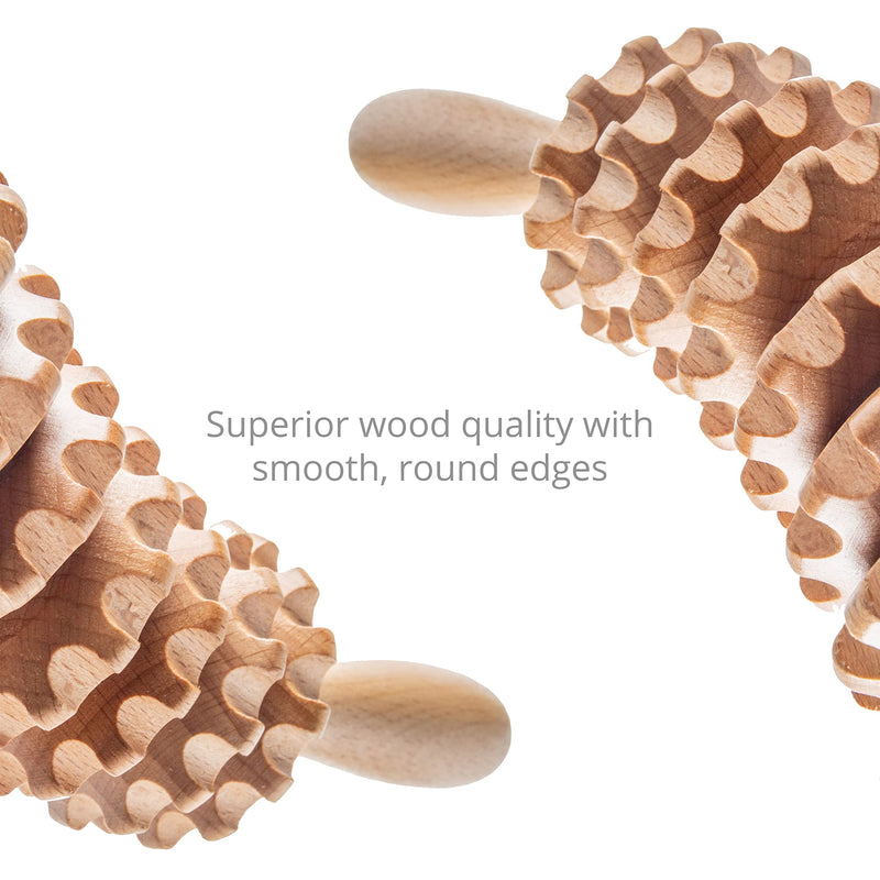 [Australia] - Body Back Wood Therapy Curved Roller for Maderoterapia, Lymphatic Drainage, Cellulite Massage, and Massage Rolling, Natural Muscle Massage Stick Tool for Massage and Relaxation 