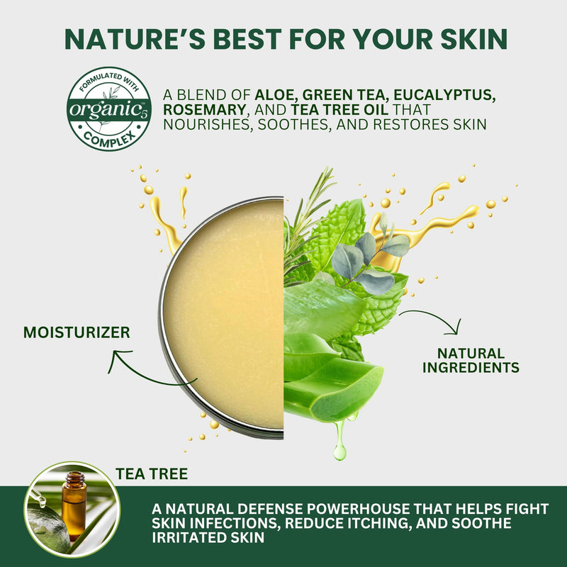 KESMEDIK Tea Tree Oil Balm for Skin, Soothes Itching, Rashes & Dry Skin, Antifungal Defense for Athlete’s Foot, Jock Itch, Chafing, Bug Bites & Eczema, Natural, Effective & Safe for All Ages, 2-Pack 2 Ounce (Pack of 2)