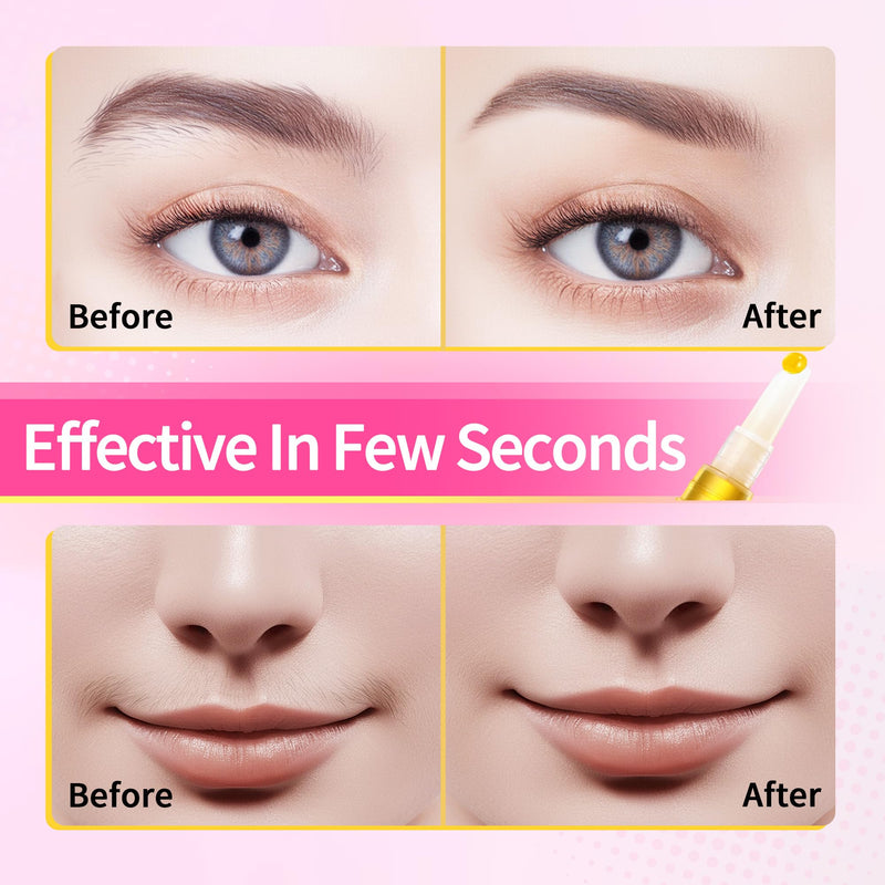 [Australia] - Beauty7 Wax Pen with Strips for Hair Removal Wax Removal of Eyebrows Face Facial Hair Removal Set with Wax Pen, Strips, Cleansing Oil after Waxing 
